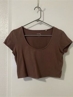 pacsun light brown/taupe crop top